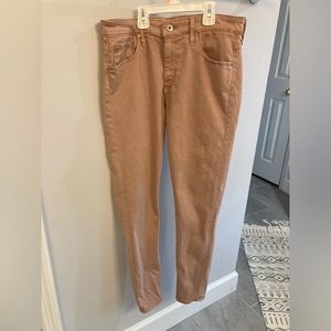 AG Adriano Goldschmeid pink jeans The Farrah skinny ankle high rise 29R